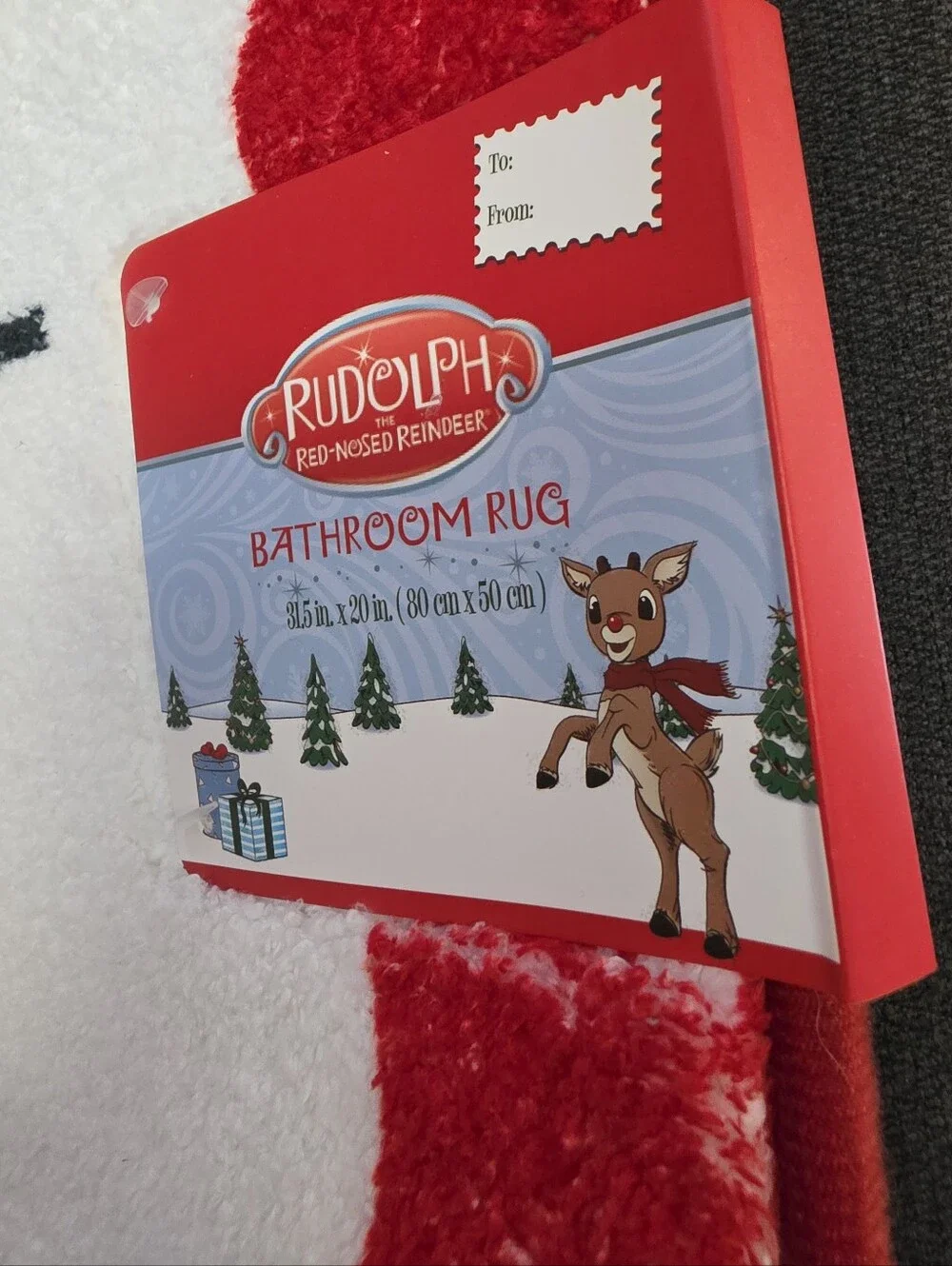 Christmas Rudolph The Red Nosed Reindeer Shower Curtain Bathroom Rug Hand Towels